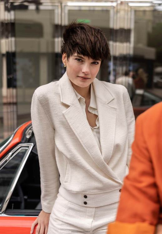 Mexx Bomber Jacket Cream White Beige 0T44H44 Women