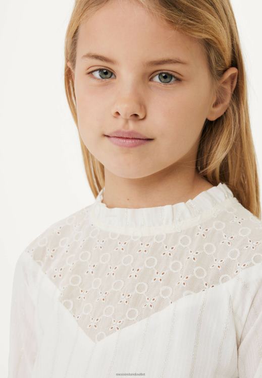 Mexx Broidery Dress Off White Beige 0T44H746 Girls