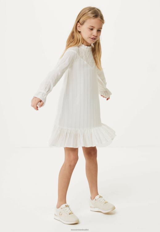 Mexx Broidery Dress Off White Beige 0T44H746 Girls