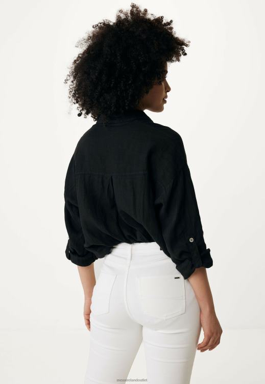 Mexx Button Through Blouse Black Schwarz 0T44H117 Women