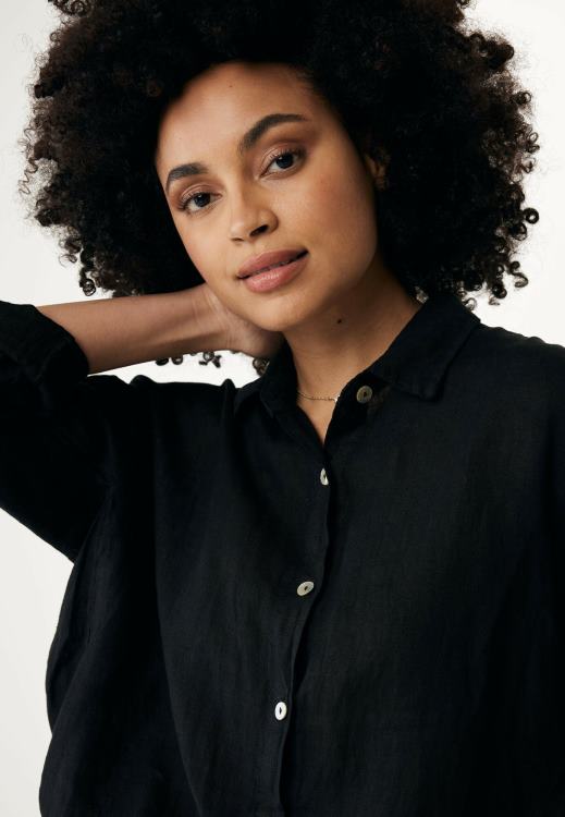 Mexx Button Through Blouse Black Schwarz 0T44H117 Women