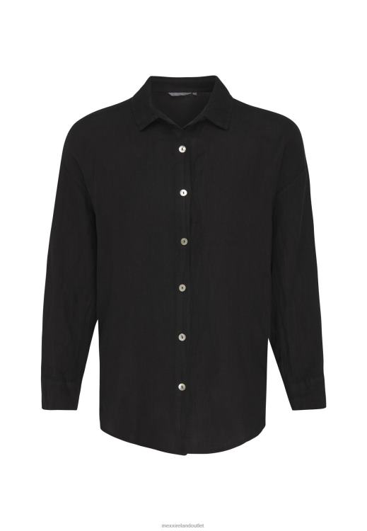 Mexx Button Through Blouse Black Schwarz 0T44H117 Women