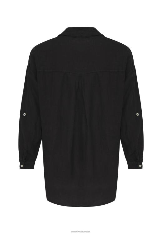 Mexx Button Through Blouse Black Schwarz 0T44H117 Women