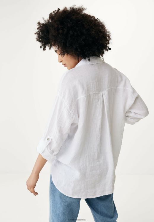Mexx Button Through Blouse White 0T44H53 Women