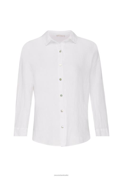 Mexx Button Through Blouse White 0T44H53 Women