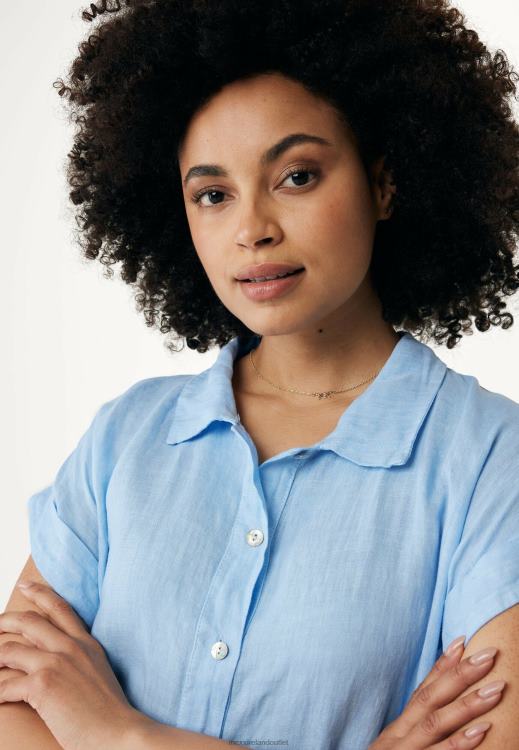 Mexx Button Through Kaftan Dress Baby Blue 0T44H115 Women