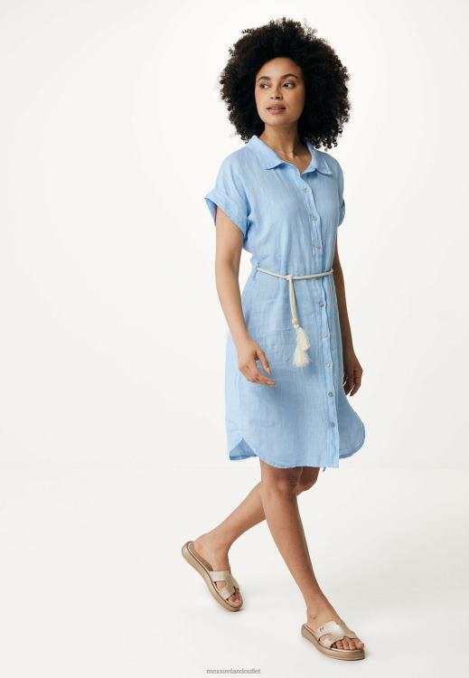 Mexx Button Through Kaftan Dress Baby Blue 0T44H115 Women
