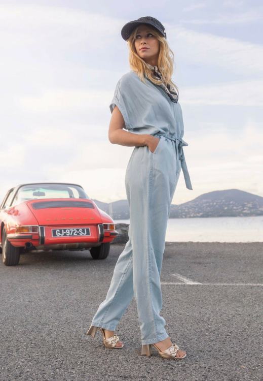 Mexx Capsleeve Jumpsuit Denim Blue 0T44H31 Women