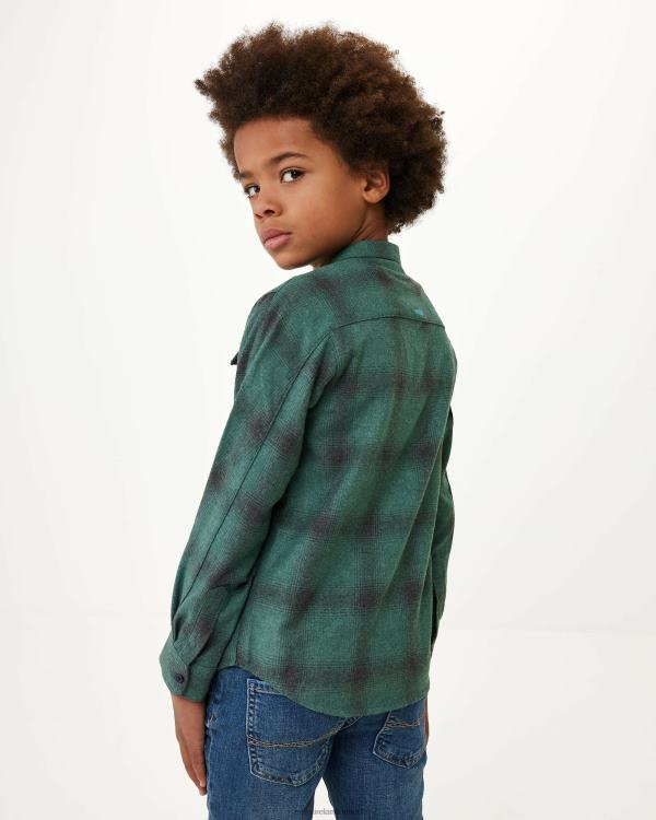 Mexx Checked zip through shirt Dark Green 0T44H945 Boys