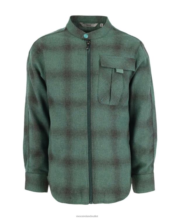 Mexx Checked zip through shirt Dark Green 0T44H945 Boys