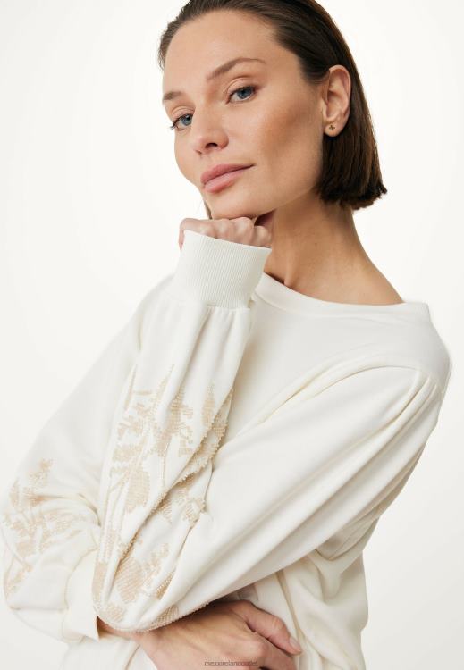 Mexx Crew Neck Sweater Sleeves White 0T44H56 Women