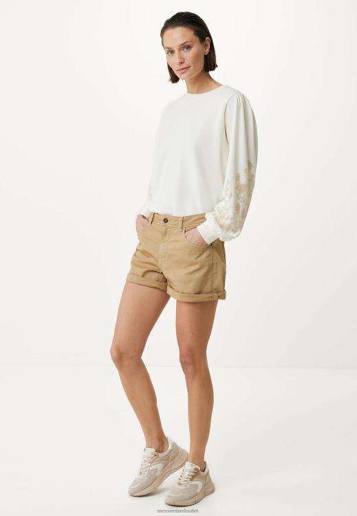 Mexx Crew Neck Sweater Sleeves White 0T44H56 Women