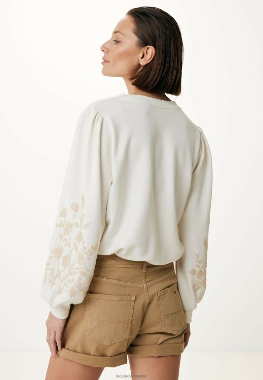 Mexx Crew Neck Sweater Sleeves White 0T44H56 Women