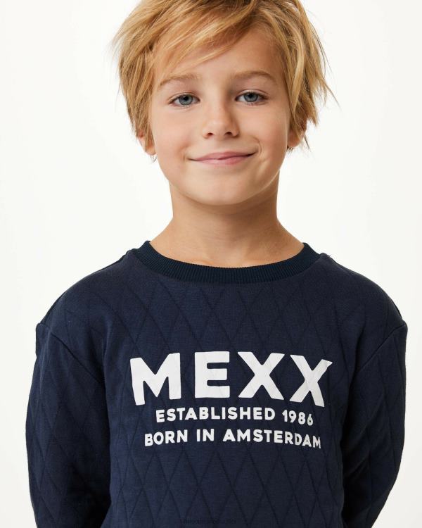 Mexx Crewneck sweater with quilting Navy Blue 0T44H954 Boys