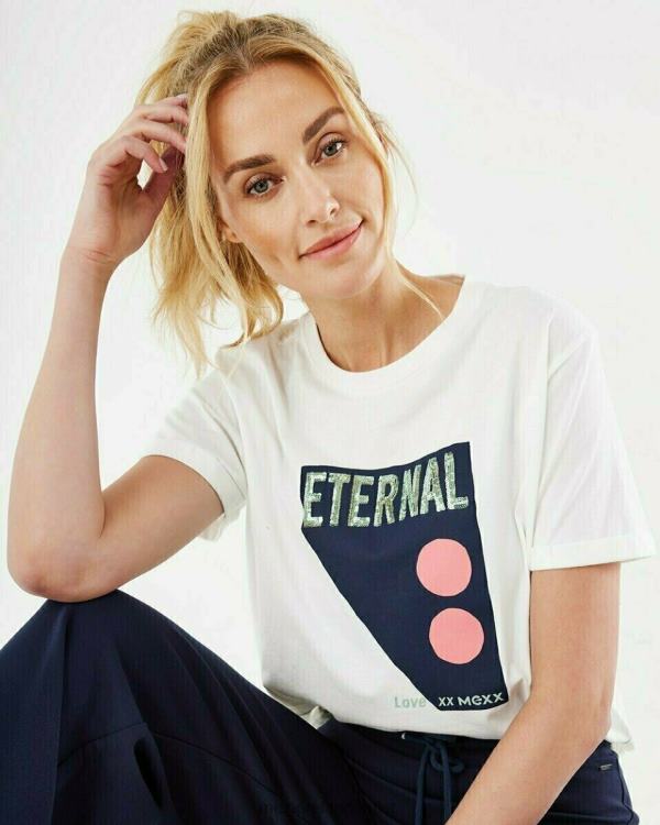 Mexx Crewneck t-shirt Off white White 0T44H173 Women
