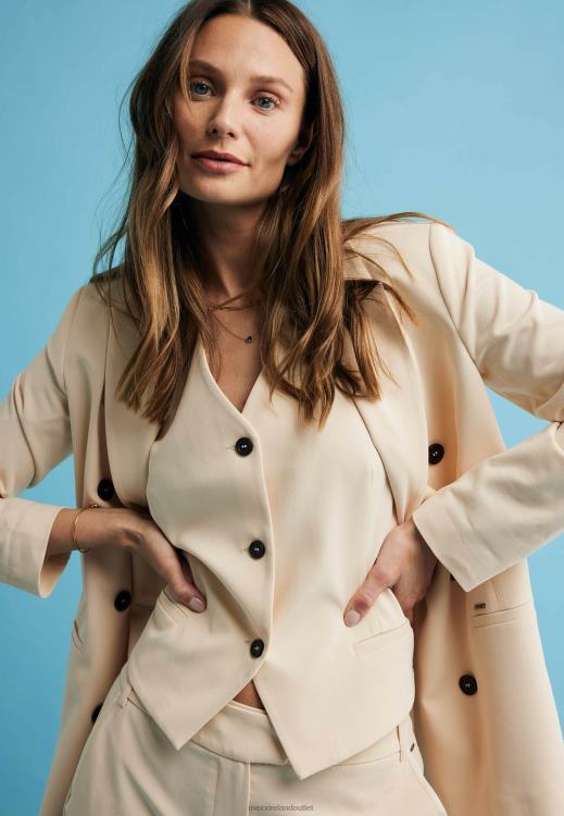 Mexx Double Breasted Blazer Light Sand Beige 0T44H5 Women