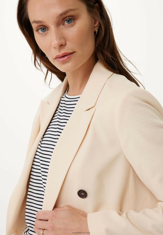 Mexx Double Breasted Blazer Light Sand Beige 0T44H5 Women