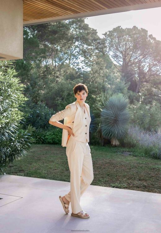 Mexx Double Breasted Blazer Light Sand Beige 0T44H5 Women