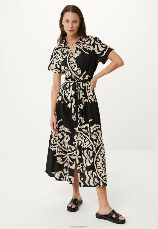 Mexx Flared Dress Print Black Schwarz 0T44H11 Women