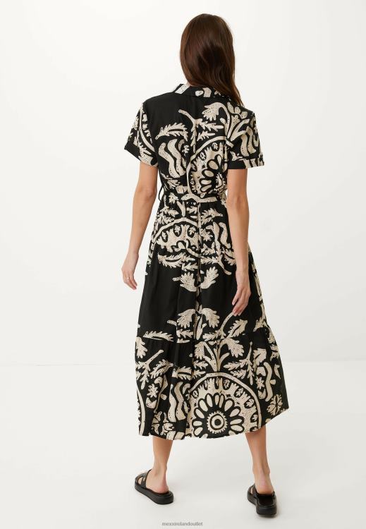 Mexx Flared Dress Print Black Schwarz 0T44H11 Women