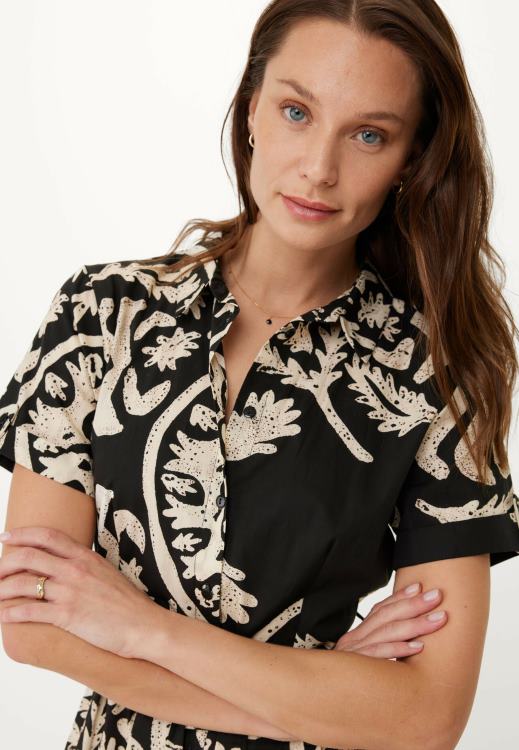 Mexx Flared Dress Print Black Schwarz 0T44H11 Women