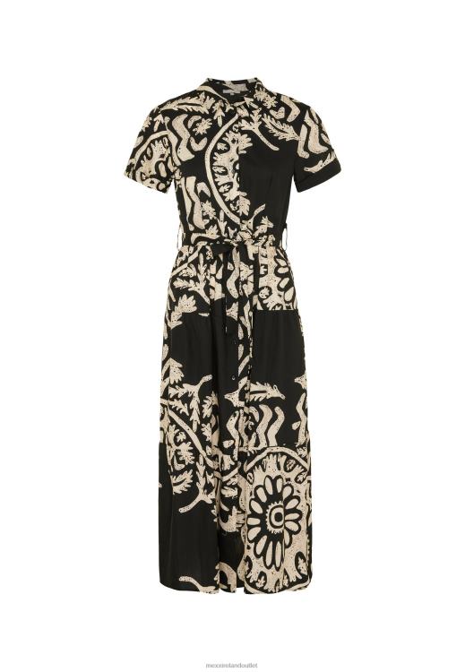 Mexx Flared Dress Print Black Schwarz 0T44H11 Women