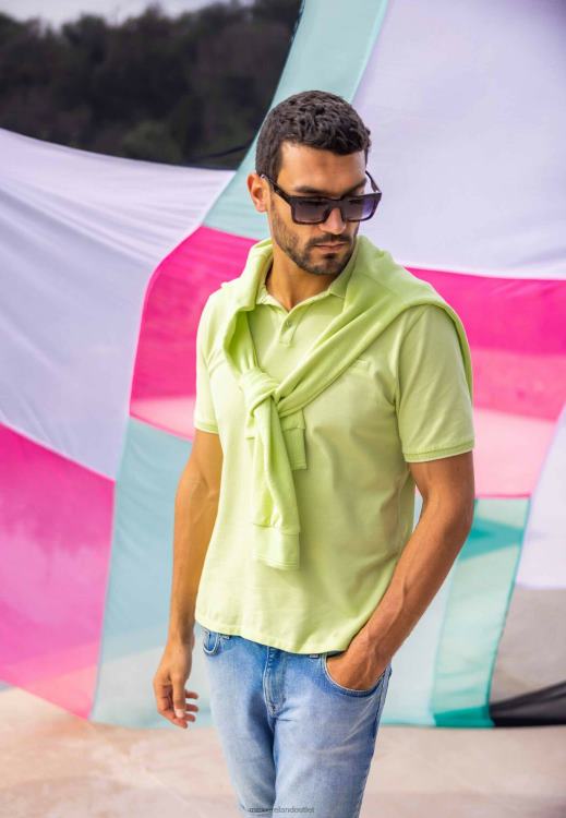 Mexx Garment Dye Crew Neck Lime Cotton 0T44H480 Men