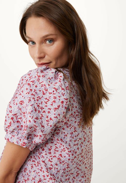 Mexx Jacquard Puff Sleeve Dress Pink Multicolor 0T44H12 Women