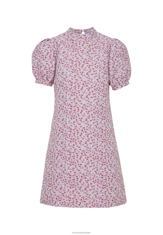 Mexx Jacquard Puff Sleeve Dress Pink Multicolor 0T44H12 Women