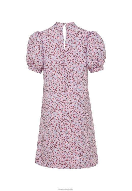 Mexx Jacquard Puff Sleeve Dress Pink Multicolor 0T44H12 Women