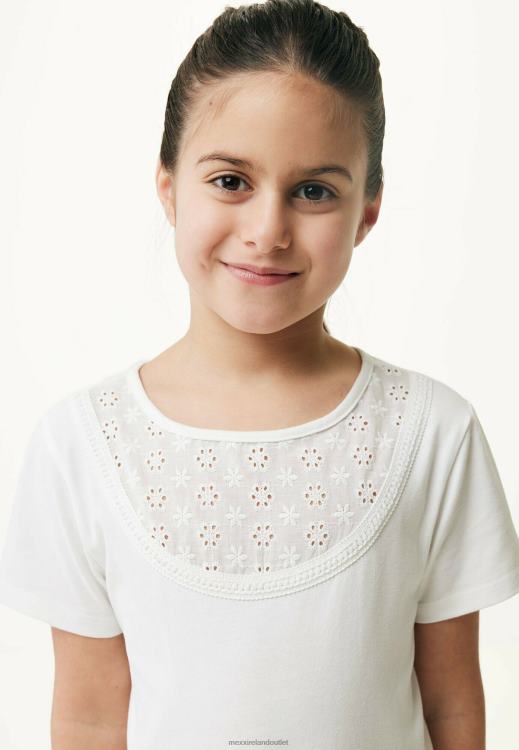 Mexx Jersey Dress Broidery Off White Beige 0T44H766 Girls