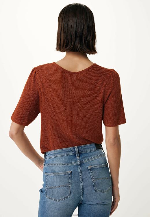 Mexx Knitted Half Sleeve Top Brick Orange 0T44H77 Women