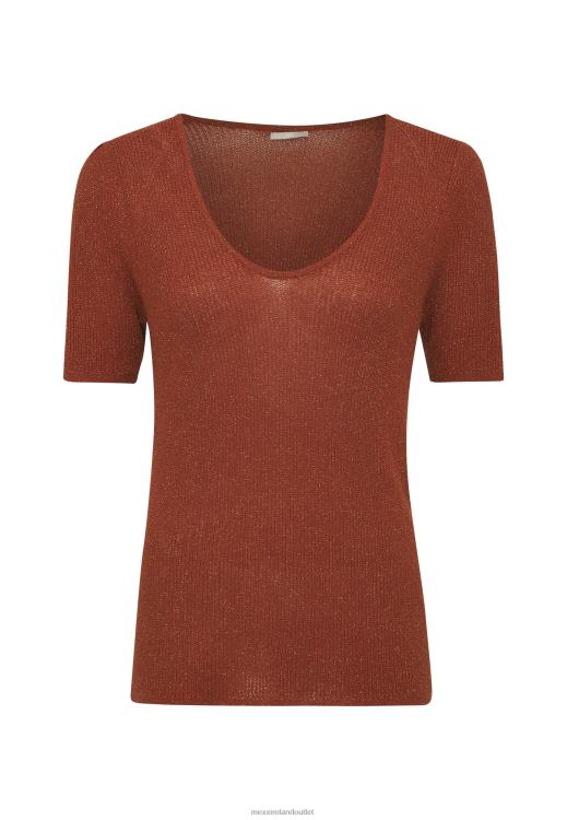 Mexx Knitted Half Sleeve Top Brick Orange 0T44H77 Women