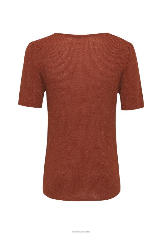 Mexx Knitted Half Sleeve Top Brick Orange 0T44H77 Women