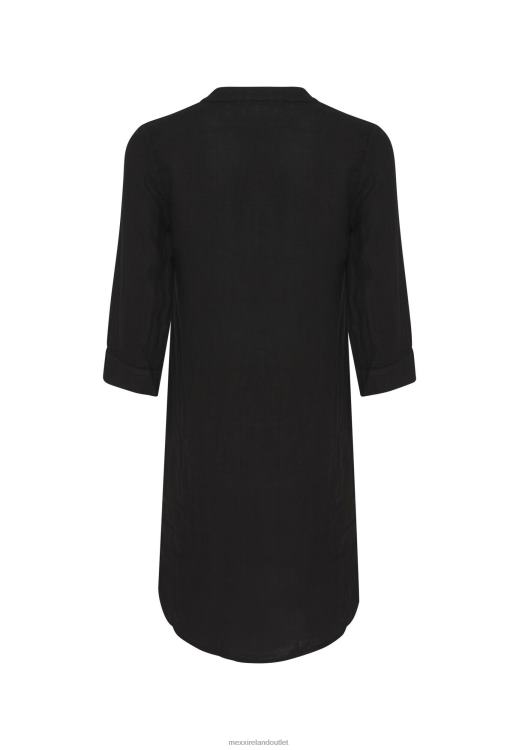 Mexx Linen Dress Black Schwarz 0T44H39 Women