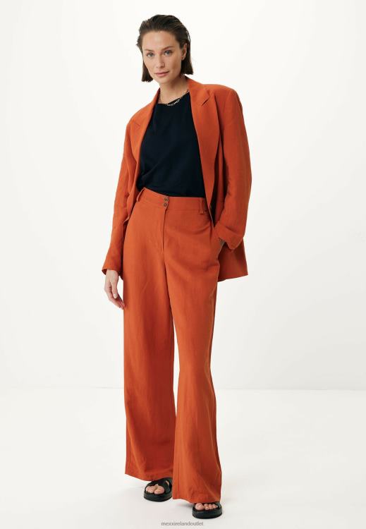 Mexx Linen Pants Brick Orange 0T44H88 Women