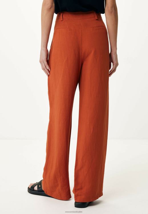 Mexx Linen Pants Brick Orange 0T44H88 Women