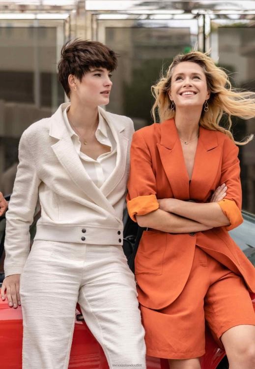 Mexx Linen Pants Brick Orange 0T44H88 Women