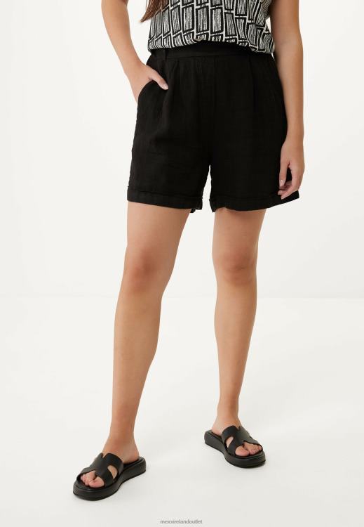 Mexx Linen Shorts Black Schwarz 0T44H50 Women