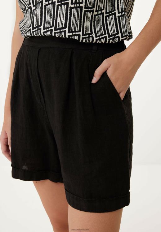 Mexx Linen Shorts Black Schwarz 0T44H50 Women