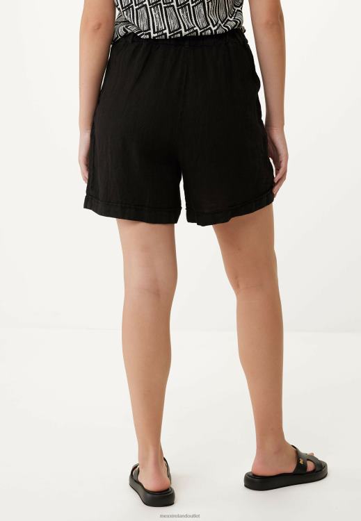 Mexx Linen Shorts Black Schwarz 0T44H50 Women