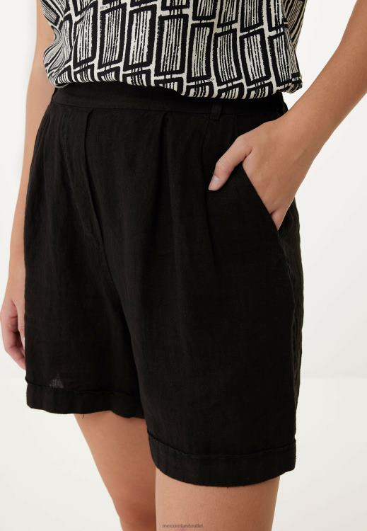 Mexx Linen Shorts Black Schwarz 0T44H50 Women