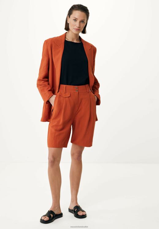 Mexx Linen Shorts Brick Orange 0T44H89 Women
