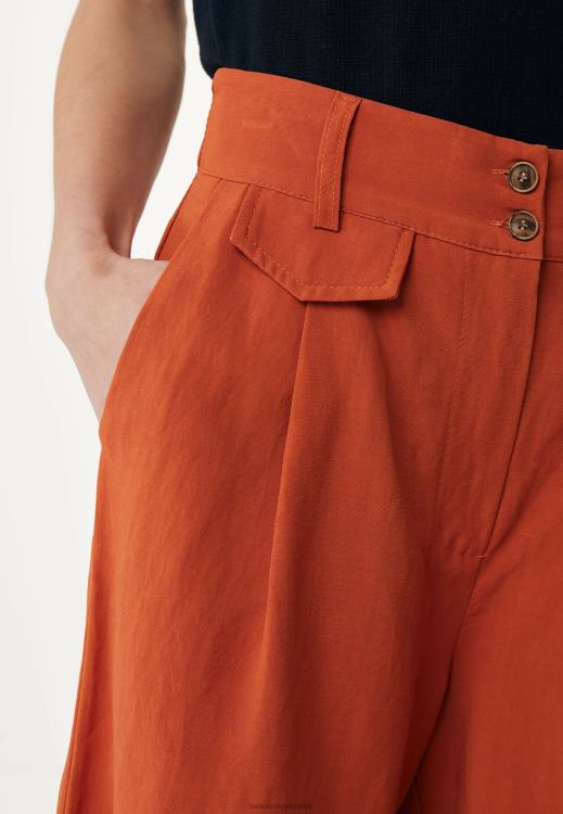 Mexx Linen Shorts Brick Orange 0T44H89 Women