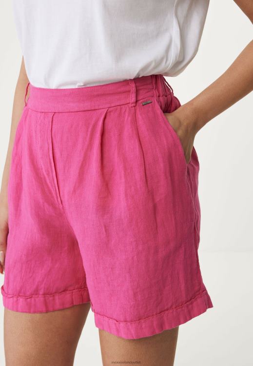 Mexx Linen Shorts Hot Pink 0T44H49 Women