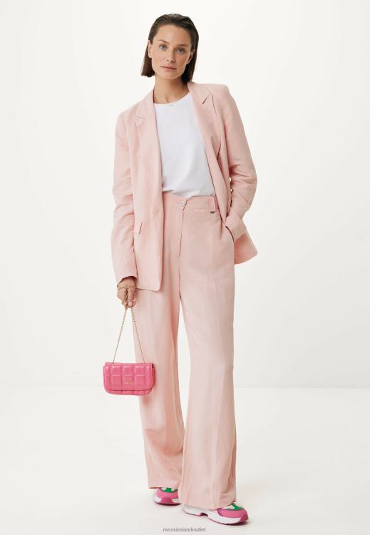 Mexx Linen Single Breasted Blazer Pink 0T44H48 Women