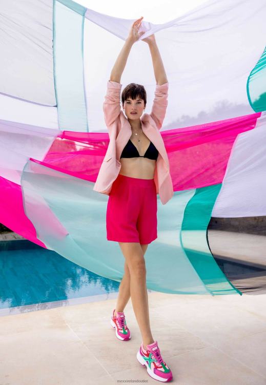 Mexx Linen Single Breasted Blazer Pink 0T44H48 Women