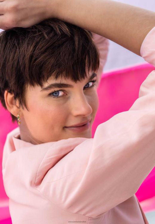 Mexx Linen Single Breasted Blazer Pink 0T44H48 Women