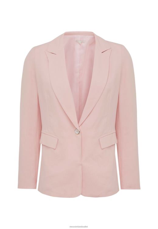 Mexx Linen Single Breasted Blazer Pink 0T44H48 Women