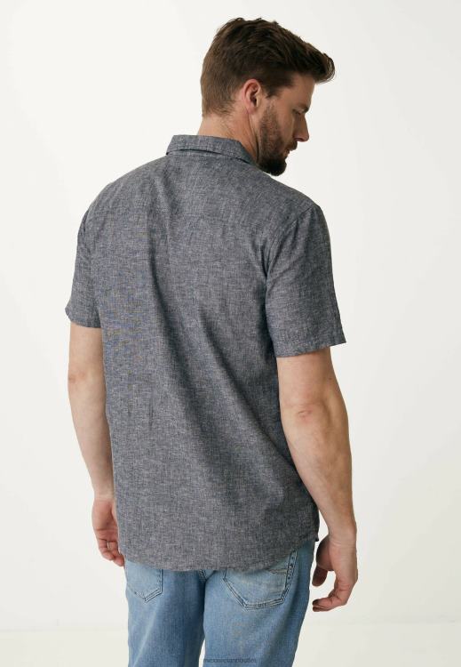 Mexx Linen T-shirt Short Sleeve Black Schwarz 0T44H503 Men